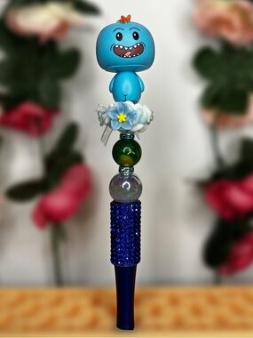 Rick and Morty Mr. Meeseeks Figure Handmade Beaded Pen